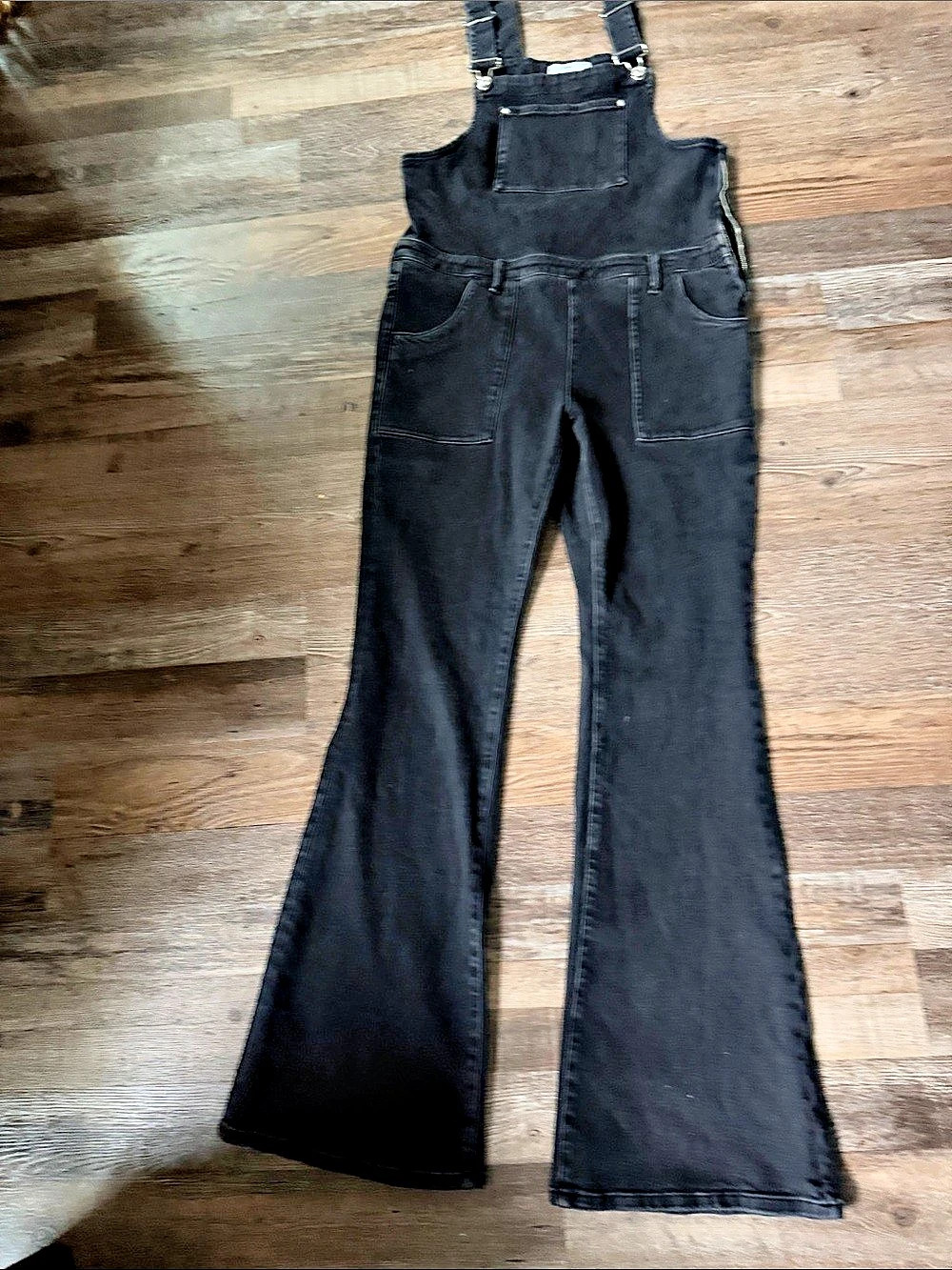 MNG Black Wide Leg Overalls Size Medium Like New